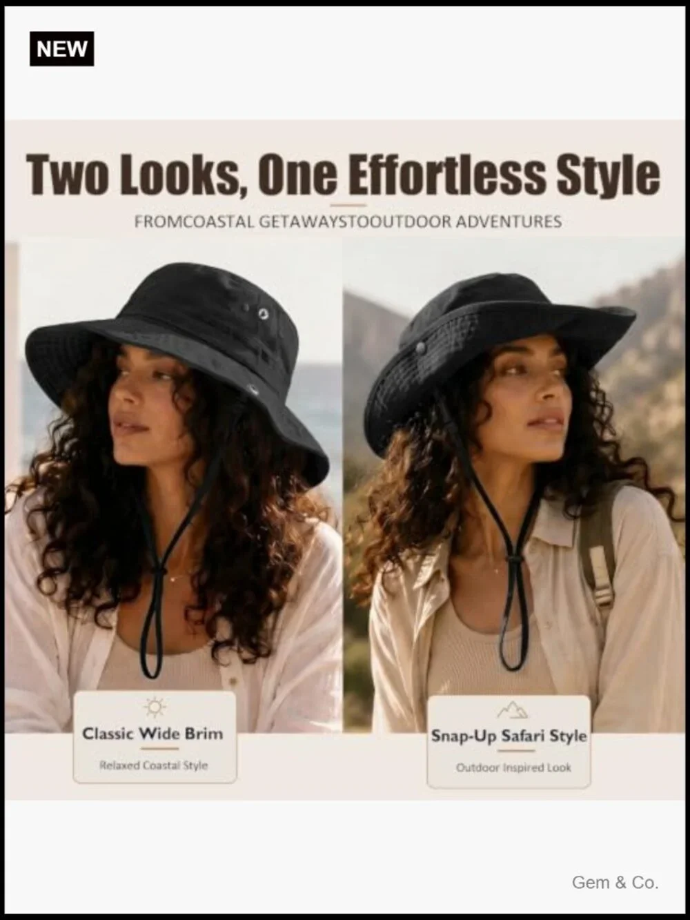 Wide Brim Satin Lined Sun Hat UPF 50+ Outdoor Travel Beach